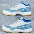 thumbnail image 4 of Ni - ke Ni - ke Air Jordan 11 Retro Low IE Zest White Argon Blue 306008-172 Men’s Size 10.5, 4 of 5