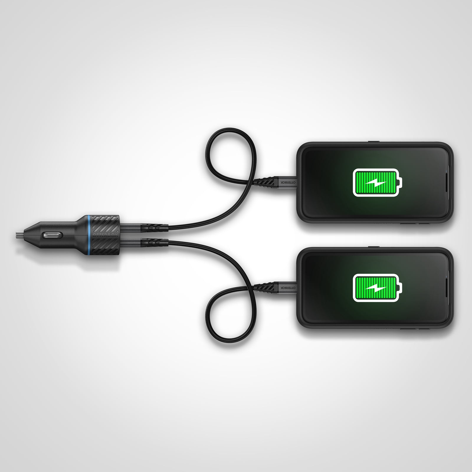 OtterBox Strive Series Dual Port 32W Car Charger - 20W Fast Charge USB-C and 12W USB-A - Blue Night