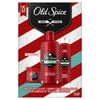 ($25 Value) Old Spice Hair Style Pure Sport 4-Piece Holiday Set, 2 in 1 Shampoo and Conditioner, Dry Shampoo, Hair Pomade and Suspenders