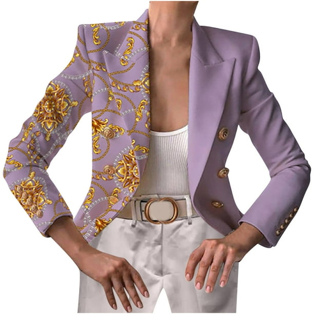 Trajes para mujer Blazer CardiganButtons Chaqueta de manga larga Bolsillos estampados Abrigo de oficina Chaquetas de punto Traje Prendas de abrigo Top Odeerbi ODB-3