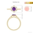 thumbnail image 5 of ANGARA Natural Round Amethyst Cocktail Ring with Floral Diamond Halo in 14K Yellow Gold for Women (Size-5mm) | February Birthstone, Anniversary, Jewelry Gift for Women | Natural Amethyst Ring, 5 of 9