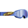 FMF PowerCore Core Youth MX Offroad Goggles Cyan w/Blue Mirror Lens