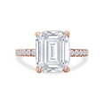 thumbnail image 2 of 3 1/2 ct. t.w Center 10X8MM Emerald Cut Lab Created Moissanite Diamond Solitaire Engagement Ring In 14K Rose Gold Over Sterling Silver (G-H Color, VVS1 Clarity, 3.50 Cttw)-8, 2 of 6
