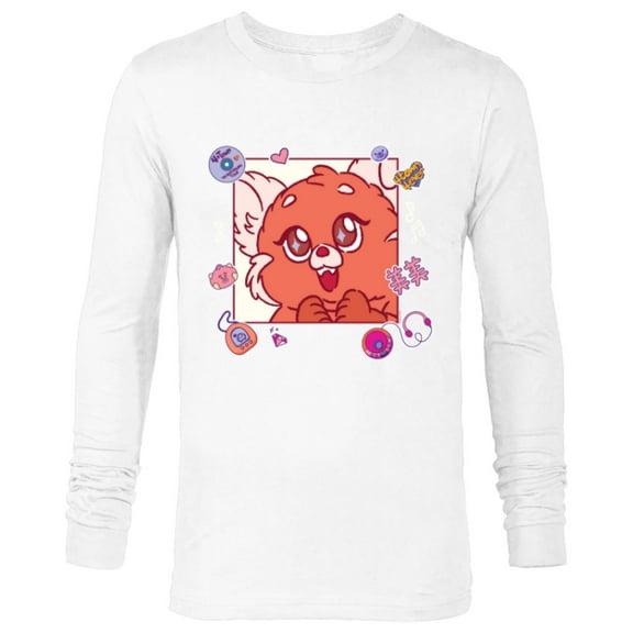 Disney and Pixar’s Turning Red Fluffy Cute ‘90s Panda Mei - Long Sleeve T-Shirt for Men - Customized-White