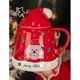 thumbnail image 2 of Christmas coffee mug, ceramic tea cup with stirrer, drinking glass with Christmas pattern, Christmas gift, 2 of 3