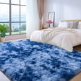 thumbnail image 5 of ZENELESS 9'x12' Tie-Dye Blue Plush Shaggy Rug, Extra Large Soft Indoor Modern Fluffy Carpet for Stylish Home Decor, 5 of 7