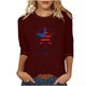thumbnail image 1 of Camisetas de Manga Corta para las Mujeres Día de la Independencia Impreso Suelto Cuello Redondo Tee, Casual Y Blusas Festivas para las Mujeres Casual, 1 of 4