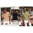 thumbnail image 5 of RICHCOIN Mens Casual Polo Shirt Summer Short Sleeve Vacation Button Beach Knit Stretchy Golf Shirts, 5 of 7