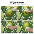 thumbnail image 4 of PIKWEEK Round Fitted Tablecloth Watercolor Lemon Round Table Cloth with Elastic Edged Green Lemon Waterproof Wipeable Table Cover, 4 of 7