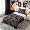 thumbnail image 3 of Erosebridal Halloween Bat Twin Sheets, Spooky Night Bedding, Gray Dark Brown, Halloween Reversible, 3-Piece, 1 Flat Sheet, 1 Fitted Sheet and 1 Pillowcase, 3 of 6
