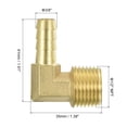 thumbnail image 2 of Brass Hose Barbed Elbow Fitting, 3/8" Barbx1/2" NPT Male 90 Degree, 2 of 6