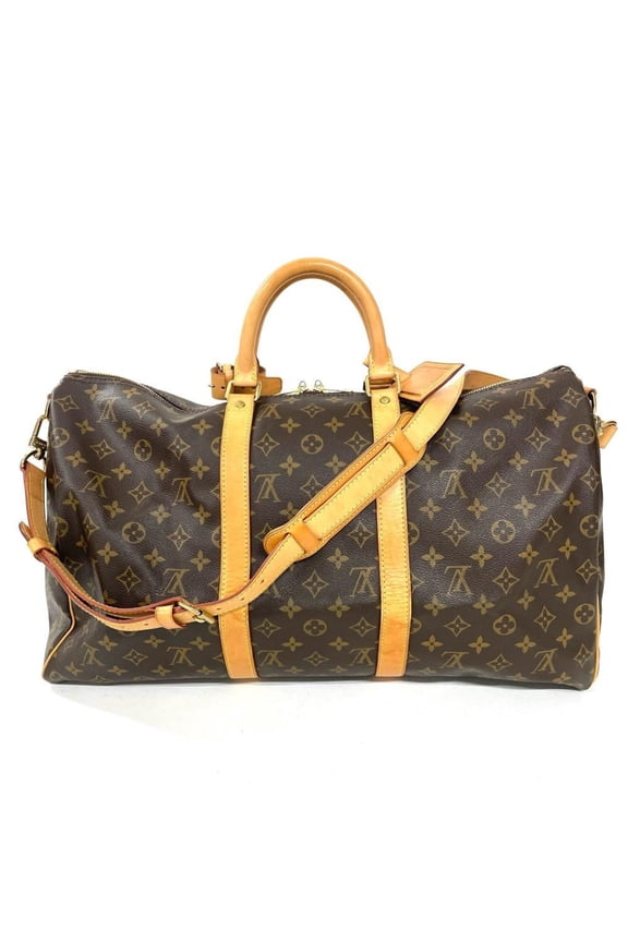 Pre-Owned Louis Vuitton Keepall 50 Bandoulire Boston Bag, Monogram Canvas, M41416, Brown with...