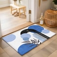 thumbnail image 2 of Entryway Rug 2'x3', Boho Middle Century Kitchen Runner Rugs Non-Slip Carpet Mats, Abstract Blue Geometric Botanical Bedside Rugs Runners Washable Floor Carpet for Bathroom Laundry Room, 2 of 8