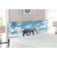 thumbnail image 2 of Animal Headboard, Classic Walking on Rope Heavy Large Balance Cloudy Skies, Upholstered Decorative Metal Bed Headboard with Memory Foam, Full Size, Blue Grey White, by Ambesonne, 2 of 4