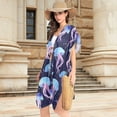 thumbnail image 3 of Beach Vacation Clothes Kimono Cardigan Loose Swimsuit Cover Up for Women Glow Jellyfish M, 3 of 6