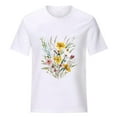 thumbnail image 4 of Enjoytime Womens Tshirt Casual Short Sleeves Wildflower Flower Print Graphic Tee Tops Comfy Soft Wonens Tops Summer Holiday Outfits 2025, 4 of 7