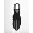 thumbnail image 4 of MSemis Women Sequins Lyrical Dance Dress Halter Neck Mesh Contemporary Dance Costume Black XL, 4 of 5
