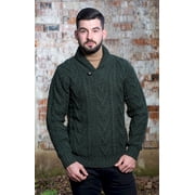 Mens Merino Wool Shawl Collar Single Button Sweater