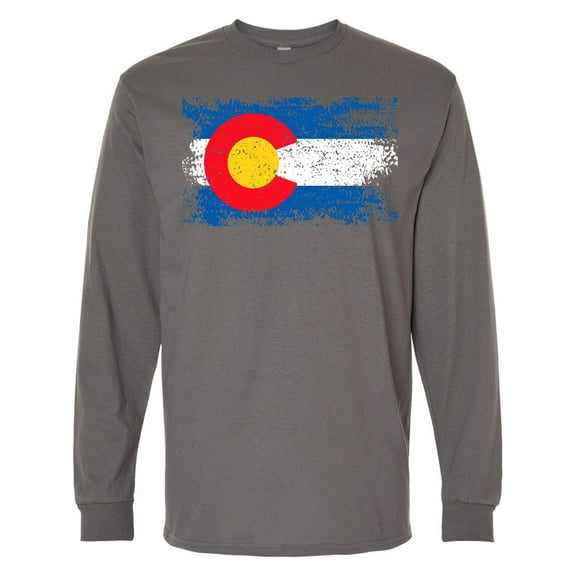 Inktastic Colorado Flag Distressed Look Long Sleeve T-Shirt