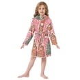 thumbnail image 6 of FORMRS Niños Bathrobe Unisex Hooded Robe Soft Plush Pajamas Sleepwear, Size 2-3T, Brown Gingerbread Houses, 6 of 7