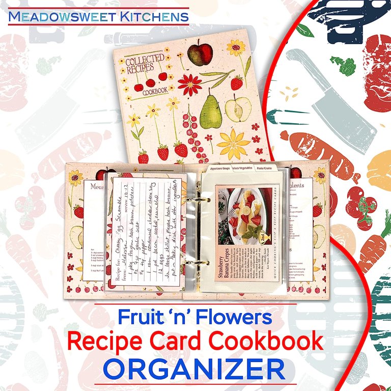 recipe card binder walmart Cookbook Binder/Organizer, Blue Pattern 3-Ring, 1-Inch to Hold All Your Recipes and Recipe Cards, 6 Tabbed Divider Sections, 50 Matching Recipe Cards Included : Home & Kitchen 50 pages to write on (front and back of each sheet) Recipe Binders in Binders &