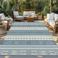 thumbnail image 3 of Fsddascl Blue Geometric Outdoor Rug for Patio/Deck/Porch, Non-Slip Large Area Rug 4 x 6 Ft, Modern Abstract Art Vintage Boho Indoor Outdoor Rugs Washable Area Rugs, Reversible Camping Rug Carpet, 3 of 5