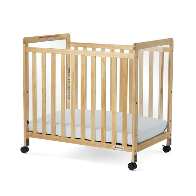 Lit de bébé compact Clearview à côtés fixes SafetyCraft de Foundations, construction en bois, matelas de 7,6 cm inclus