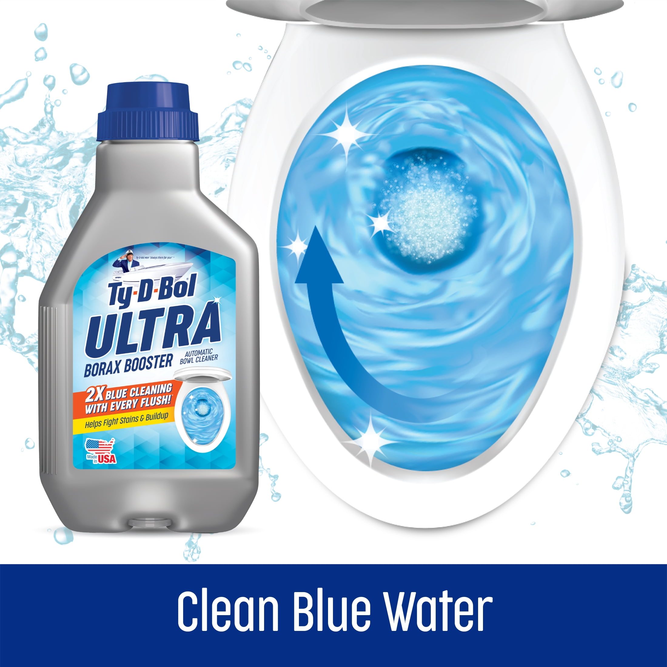 (2 pack) Ty-D-Bol Ultra Borax Booster, In Tank Automatic Toilet Bowl Cleaner Liquid, 12 fl oz