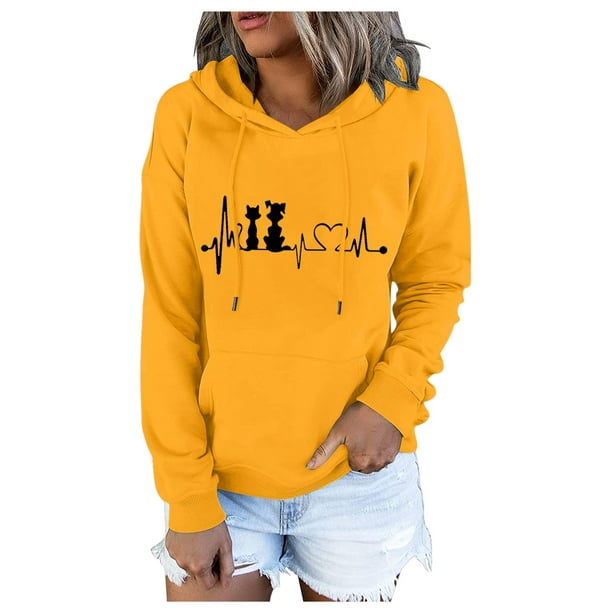 nsendm Womens Sweatshirt Adult Female Clothes Comfy Hoodies for
