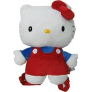 Hello Kitty In Overalls Plush Figure Backpack Buddy (Red/Blue)