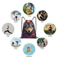 thumbnail image 6 of Sikiie Colorful Wolf Head Drawstring Backpack Drawstring Bags, Draw String Back Bag for Sports, Gym, Travel, Swimming, Beach-Small, 6 of 6