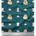 thumbnail image 1 of Soimoi Velvet Fabric Sweet Cat Kids Decor Fabric Printed Yard 58 Inch Wide, 1 of 3