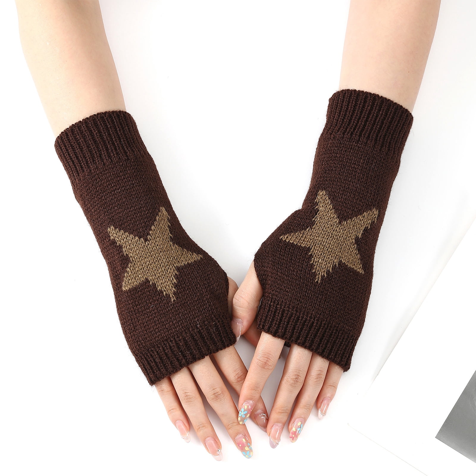 小物 AFB STAR FINGERLESS GLITTER GLOVE Star Intarsia Fingerless