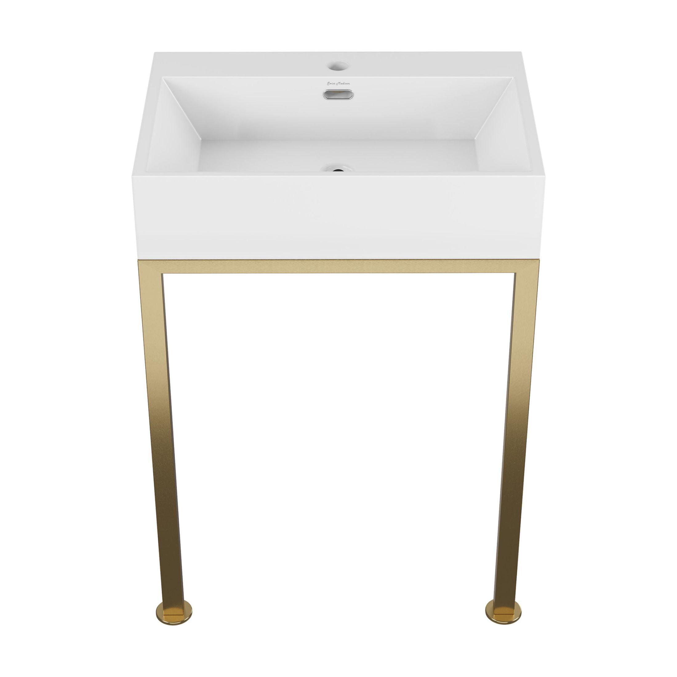 Concorde 24" Rectangle Console Sink with Brushed Gold Legs
