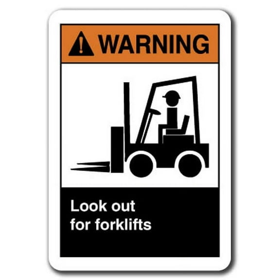 Warning Sign - Look Out For Forklifts 7"x10" Plastic Safety Sign ansi osha