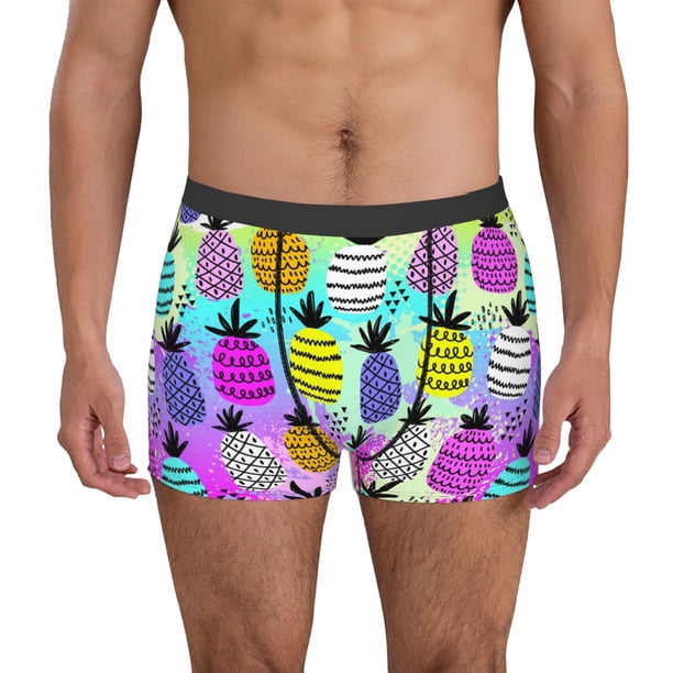 Fotbe Graffiti Pineapples Calzoncillos Tipo Boxer con Bolsa de Soporte Total para Hombre, X-Temp Fresco, Transpirable y de Secado Rápido-Medium