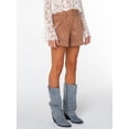 thumbnail image 3 of Celebrity Pink Women's Porkchop Pocket Suede Short, Sizes XS-XXXL, 3 of 6
