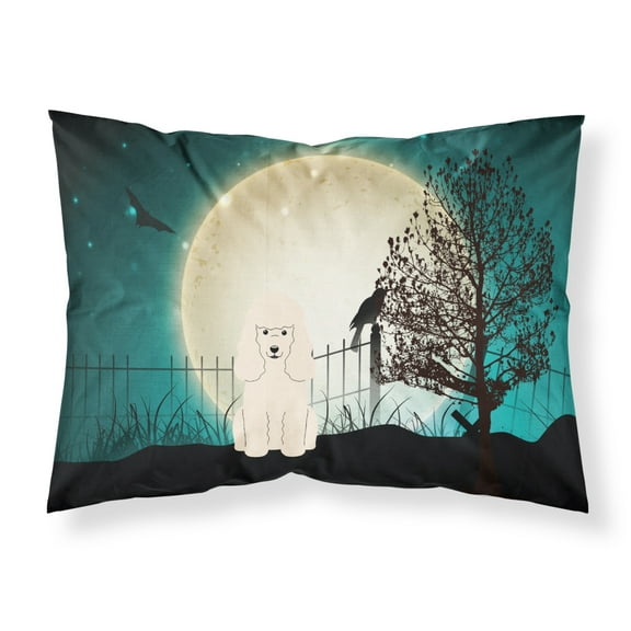 Halloween Scary Poodle White Fabric Standard Pillowcase