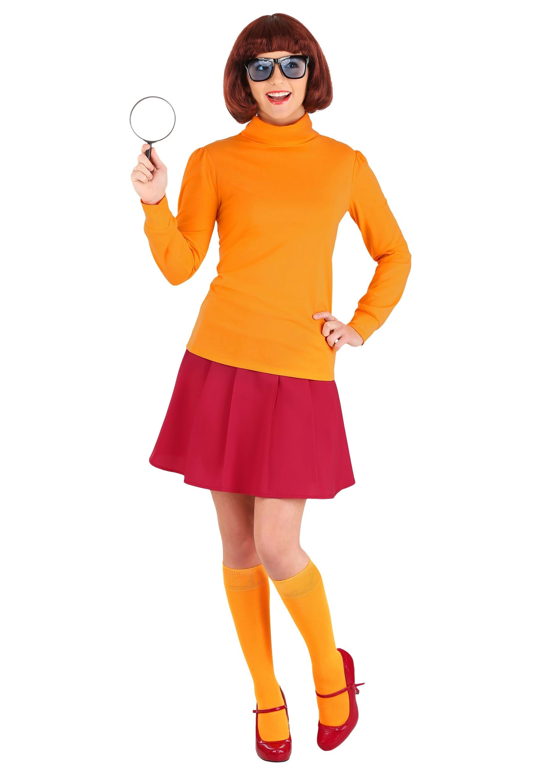Adult Sexy Velma Costume, Brainy Babe Costumes, Sexy Velma Costume
