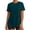 Black, variant on Womens Workout Crew Neck T Shirts Side Slit Short Sleeve Solid Loose Fit Breathable Summer Tees