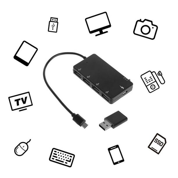 Micro USB 4-Port USB 2.0 Hub 4-Port USB OTG Power Chargeur USB Câble  Adaptateur de Charge Micro pour Tablette Smartphone Haute Vitesse 