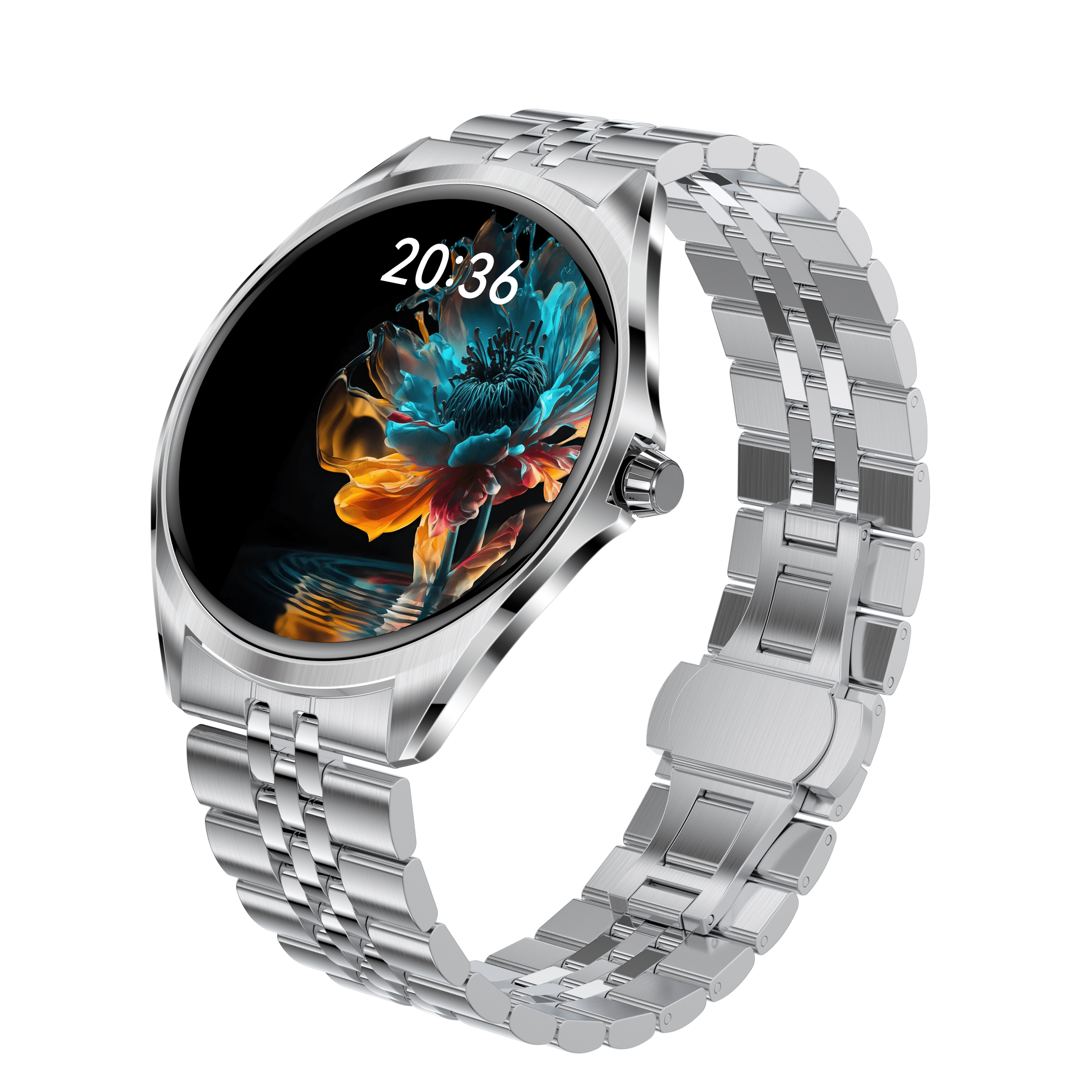 E EYAFA 1.43 inch AMOLED Super Thin Smart Watch TN88 Bluetooth Call Sports Watch for Men and Women-Silver