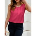 thumbnail image 4 of Women'S Silk Satin Tank Top Summer Business Casual Outfit 2025 Sleeveless Work Dressy Shirt Rose Red L, 4 of 7