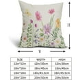 thumbnail image 5 of Spring Floral Pillow Covers 16x16 Inch Set of 2 Summer Colorful Flower Butterfly Outdoor Decorative Throw Pillow Covers Farmhouse Pillowcases Cotton Linen Cushion Covers for Couch Bed Sofa Chair Decor, 5 of 6