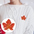 thumbnail image 4 of Shisuyan Brooch Pin Rhinestone Maple Leaf Shape Brooch Clothes Pin Clothes Jewelry, 4 of 9
