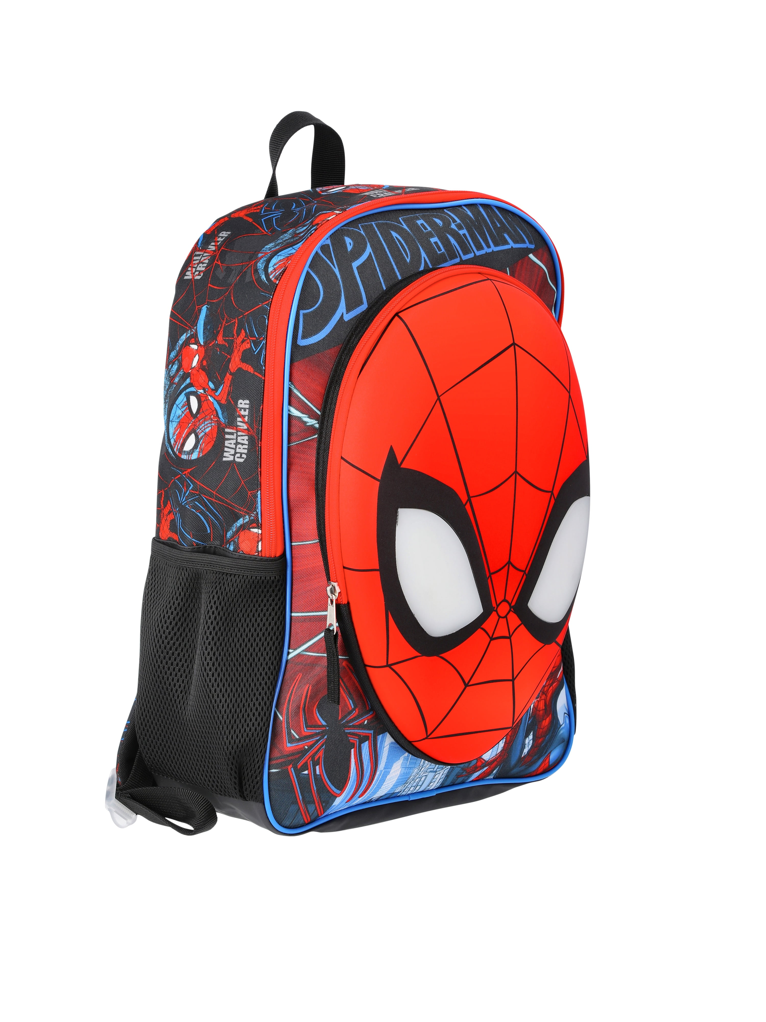 Marvel Spider-Man Mask Boys' Light-Up 17" Backpack, Black/Red