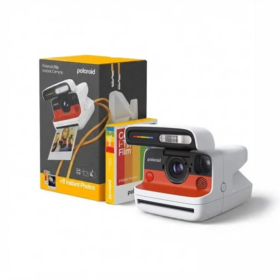 Polaroid Flip Instant Camera (White)   Color Film Bundle (8 Exposures)