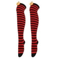 thumbnail image 3 of roadlitg Thigh High Socks for Women Stretchy Over the Knee Long Socks Thin Stripes Printed Cute Party Socks, 3 of 4
