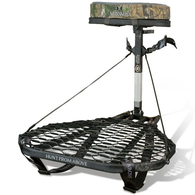 Hawk Support d'Arbre Suspendu Mega Combat, Support de Cerf avec Plateforme de Chasse en Selle TG