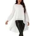 thumbnail image 1 of INSPIRAR CHIC Blusas Asimétricas de Manga Larga con Cuello Redondo para Mujeres, Casual y Elegante, Color Púrpura Claro, Talla S, 1 of 6